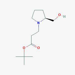 molecular formula C12H23NO3 B13979958 tert-Butyl (S)-3-(2-(hydroxymethyl)pyrrolidin-1-yl)propanoate 