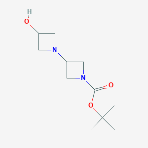 molecular formula C11H20N2O3 B1397999 叔丁基 3-(3-羟基氮杂环丁-1-基)氮杂环丁-1-羧酸酯 CAS No. 1257293-86-9