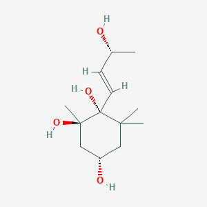molecular formula C13H24O4 B139800 Megastigm-7-ene-3,5,6,9-tetraol CAS No. 680617-50-9