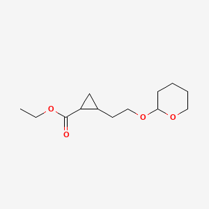 molecular formula C13H22O4 B13980031 Ethyl 2-(2-((tetrahydro-2H-pyran-2-yl)oxy)ethyl)cyclopropanecarboxylate 