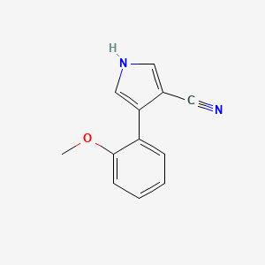 molecular formula C12H10N2O B13980041 4-(2-Methoxyphenyl)-1H-pyrrole-3-carbonitrile CAS No. 87388-19-0