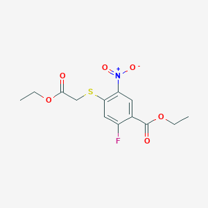 molecular formula C13H14FNO6S B1398005 4-Ethoxycarbonylmethylsulfanyl-2-fluoro-5-nitro-benzoic acid ethyl ester CAS No. 911485-85-3