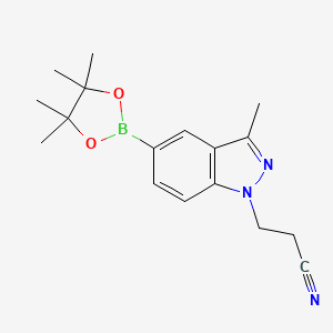 molecular formula C17H22BN3O2 B13980059 3-(3-Methyl-5-(4,4,5,5-tetramethyl-1,3,2-dioxaborolan-2-yl)-1H-indazol-1-yl)propanenitrile 