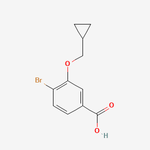 molecular formula C11H11BrO3 B1398007 4-Bromo-3-(cyclopropylmethoxy)benzoic acid CAS No. 1255707-37-9