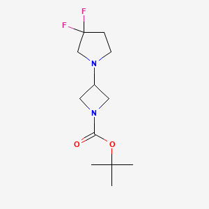 molecular formula C12H20F2N2O2 B1398009 Tert-butyl 3-(3,3-difluoropyrrolidin-1-yl)azetidine-1-carboxylate CAS No. 1257294-09-9