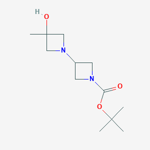 molecular formula C12H22N2O3 B1398011 Tert-butyl 3-(3-hydroxy-3-methyl-azetidin-1-YL)azetidine-1-carboxylate CAS No. 1257294-14-6