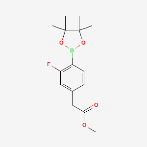 molecular formula C15H20BFO4 B1398017 Methyl 2-(3-fluoro-4-(4,4,5,5-tetramethyl-1,3,2-dioxaborolan-2-yl)phenyl)acetate CAS No. 1259022-70-2