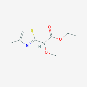 molecular formula C9H13NO3S B13980439 Ethyl (methyloxy)(4-methyl-1,3-thiazol-2-yl)acetate 