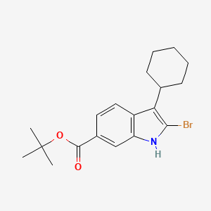 molecular formula C19H24BrNO2 B1398046 tert-Butyl 2-bromo-3-cyclohexyl-1H-indole-6-carboxylate CAS No. 879498-90-5