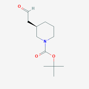 molecular formula C12H21NO3 B1398047 (R)-tert-Butyl 3-(2-oxoethyl)piperidine-1-carboxylate CAS No. 1039361-81-3