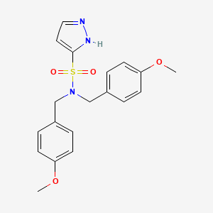 molecular formula C19H21N3O4S B13980582 N,N-bis[(4-methoxyphenyl)methyl]-1H-pyrazole-3-sulfonamide 