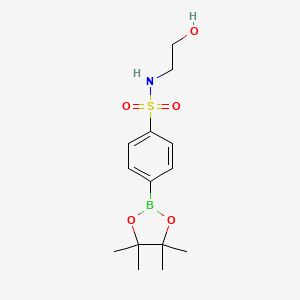 molecular formula C14H22BNO5S B1398069 N-(2-hydroxyethyl)-4-(4,4,5,5-tetramethyl-1,3,2-dioxaborolan-2-yl)benzenesulfonamide CAS No. 1014613-40-1