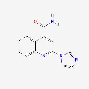 molecular formula C13H10N4O B1398073 2-(1H-Imidazol-1-yl)quinoline-4-carboxamide CAS No. 1457288-37-7