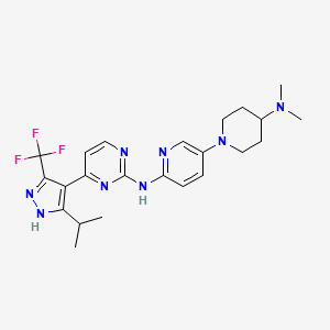 molecular formula C23H29F3N8 B13980737 N-[5-[4-(dimethylamino)piperidin-1-yl]pyridin-2-yl]-4-[5-propan-2-yl-3-(trifluoromethyl)-1H-pyrazol-4-yl]pyrimidin-2-amine 