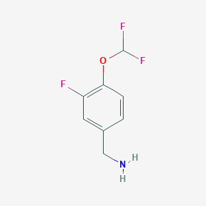 molecular formula C8H8F3NO B1398079 4-二氟甲氧基-3-氟苄胺 CAS No. 954388-61-5
