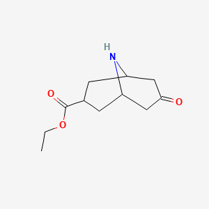 molecular formula C11H17NO3 B1398080 Ethyl 7-oxo-9-azabicyclo[3.3.1]nonane-3-carboxylate CAS No. 1215183-26-8