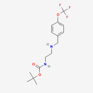 molecular formula C15H21F3N2O3 B1398089 叔丁基(2-((4-(三氟甲氧基)苄基)氨基)乙基)氨基甲酸酯 CAS No. 934757-43-4