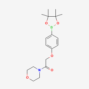 molecular formula C18H26BNO5 B1398093 1-Morpholino-2-(4-(4,4,5,5-tetramethyl-1,3,2-dioxaborolan-2-yl)phenoxy)ethanone CAS No. 656257-49-7