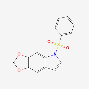 molecular formula C15H11NO4S B13981182 5,6-Methylenedioxy-1-benzenesulfonylindole 