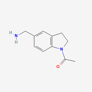 molecular formula C11H14N2O B13981187 1-Acetyl-5-aminomethylindoline 