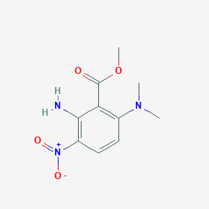 molecular formula C10H13N3O4 B13981224 Methyl 2-amino-6-(dimethylamino)-3-nitrobenzoate 