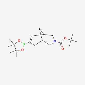 molecular formula C19H32BNO4 B1398124 3-Azabicyclo[3.3.1]non-6-ene-3-carboxylic acid, 7-(4,4,5,5-tetramethyl-1,3,2-dioxaborolan-2-yl)-, 1,1-dimethylethyl ester CAS No. 909135-34-8