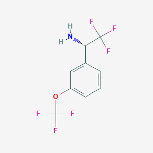 molecular formula C9H7F6NO B13981257 (S)-2,2,2-trifluoro-1-[3-(trifluoromethoxy)phenyl]ethylamine 