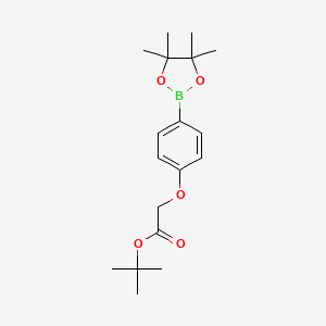 molecular formula C18H27BO5 B1398127 Tert-butyl 2-(4-(4,4,5,5-tetramethyl-1,3,2-dioxaborolan-2-yl)phenoxy)acetate CAS No. 769968-17-4