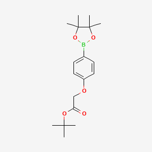 molecular formula C18H27BO5 B1398127 Tert-butyl 2-[4-(4,4,5,5-tetramethyl-1,3,2-dioxaborolan-2-yl)phenoxy]acetate CAS No. 769968-17-4