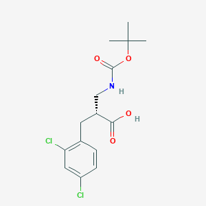 molecular formula C15H19Cl2NO4 B13981270 Boc-(r)-3-amino-2-(2,4-dichlorobenzyl)propanoic acid 