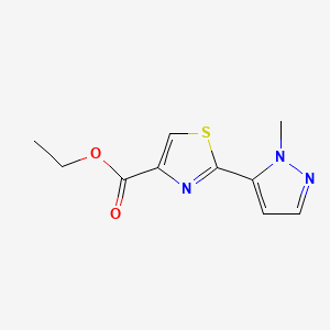 molecular formula C10H11N3O2S B13981343 ethyl 2-(1-methyl-1H-pyrazol-5-yl)-1,3-thiazole-4-carboxylate 