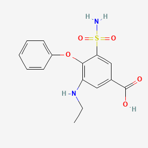 molecular formula C15H16N2O5S B13981350 3-(Ethylamino)-4-phenoxy-5-sulfamoylbenzoic acid CAS No. 28395-29-1