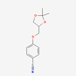molecular formula C13H15NO3 B13981355 4-((2,2-Dimethyl-1,3-dioxolan-4-yl)methoxy)benzonitrile 