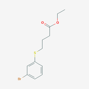 molecular formula C12H15BrO2S B1398136 Ethyl 4-[(3-bromophenyl)sulfanyl]butanoate CAS No. 740842-66-4