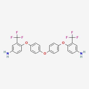molecular formula C26H18F6N2O3 B13981361 4,4'-[Oxybis(4,1-phenyleneoxy)]bis[3-(trifluoromethyl)aniline] 