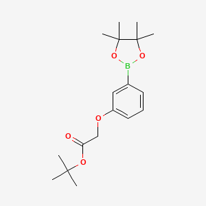 molecular formula C18H27BO5 B1398141 [3-(4,4,5,5-Tetramethyl-[1,3,2]dioxaborolan-2-yl)-phenoxy]-acetic acid tert-butyl ester CAS No. 769968-18-5