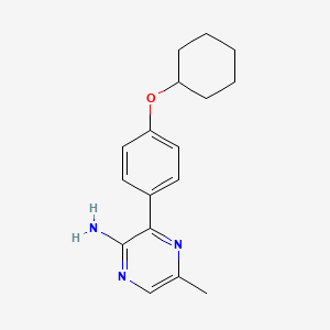 molecular formula C17H21N3O B13981437 3-(4-(Cyclohexyloxy)phenyl)-5-methylpyrazin-2-amine CAS No. 1358754-79-6