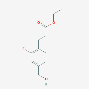 molecular formula C12H15FO3 B13981447 Ethyl 3-(2-fluoro-4-(hydroxymethyl)phenyl)propanoate 