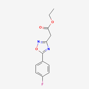 molecular formula C12H11FN2O3 B1398148 Ethyl 2-[5-(4-fluorophenyl)-1,2,4-oxadiazol-3-yl]acetate CAS No. 1208081-24-6