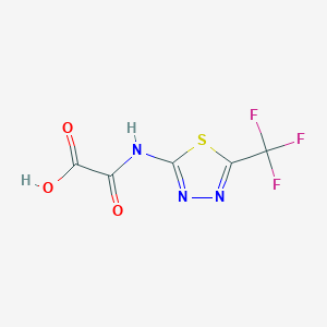 molecular formula C5H2F3N3O3S B1398151 Oxo{[5-(trifluoromethyl)-1,3,4-thiadiazol-2-yl]amino}acetic acid CAS No. 1158337-57-5