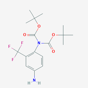 molecular formula C17H23F3N2O4 B1398152 C,C'-Bis-tert-butyl N-4-amino-2-trifluoromethylphenyl)iminodicarbonate CAS No. 1089725-60-9