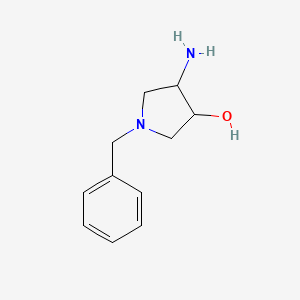 molecular formula C11H16N2O B13981539 4-Amino-1-benzylpyrrolidin-3-ol 