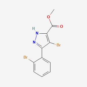 molecular formula C11H8Br2N2O2 B13981598 methyl 4-bromo-3-(2-bromophenyl)-1H-pyrazole-5-carboxylate 