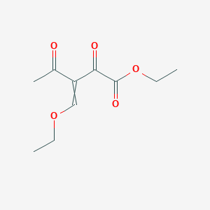 molecular formula C10H14O5 B13981609 Pentanoic acid, 3-(ethoxymethylene)-2,4-dioxo-, ethyl ester CAS No. 57397-70-3