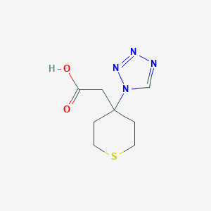 molecular formula C8H12N4O2S B1398161 [4-(1H-tetrazol-1-yl)tetrahydro-2H-thiopyran-4-yl]acetic acid CAS No. 1374407-93-8