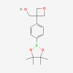 molecular formula C16H23BO4 B13981624 (3-(4-(4,4,5,5-Tetramethyl-1,3,2-dioxaborolan-2-yl)phenyl)oxetan-3-yl)methanol 
