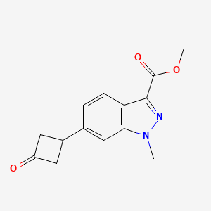 molecular formula C14H14N2O3 B13981680 Methyl 1-methyl-6-(3-oxocyclobutyl)-1H-indazole-3-carboxylate 