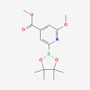 molecular formula C14H20BNO5 B13981692 Methyl 2-methoxy-6-(4,4,5,5-tetramethyl-1,3,2-dioxaborolan-2-yl)isonicotinate 