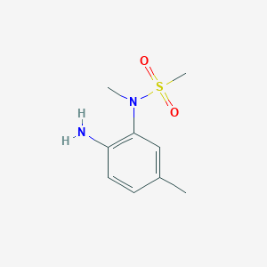 molecular formula C9H14N2O2S B13981701 N-(2-Amino-5-methylphenyl)-N-methylmethanesulfonamide 