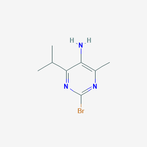 molecular formula C8H12BrN3 B13981723 2-Bromo-4-isopropyl-6-methylpyrimidin-5-amine 